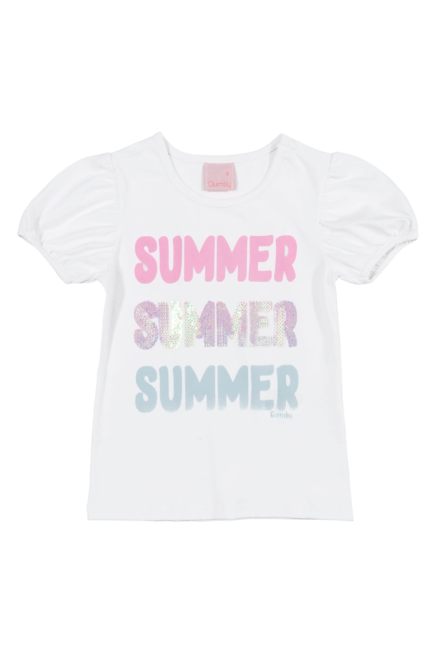 Summer Puff Sleeve White Tee