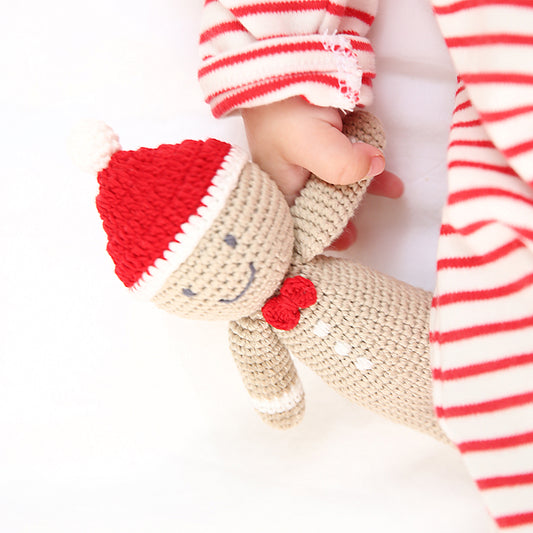 Gingerbread man rattle toy for newborn baby