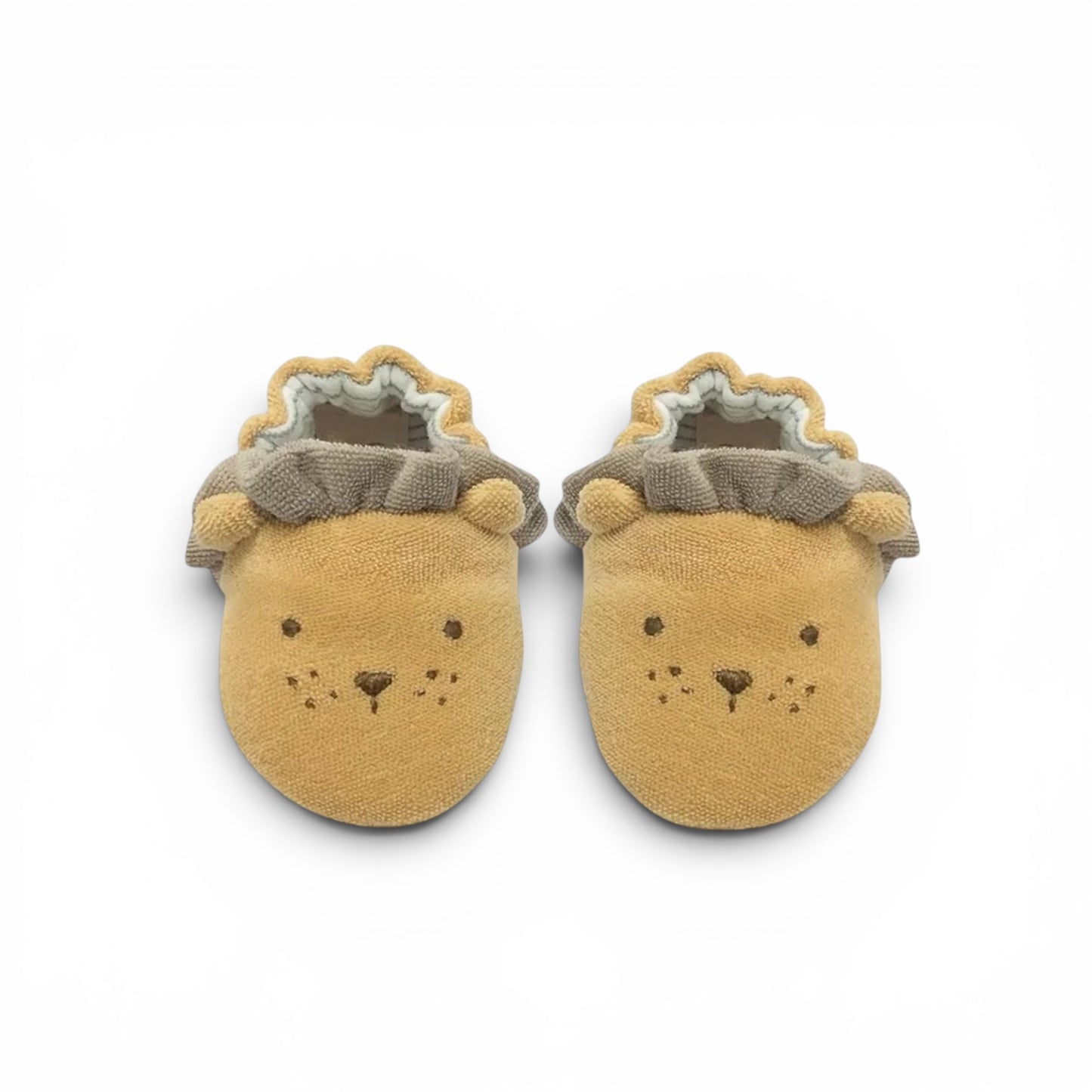 Leo The Lion Organic Terry Booties made from soft organic cotton for babies 0-9 months
