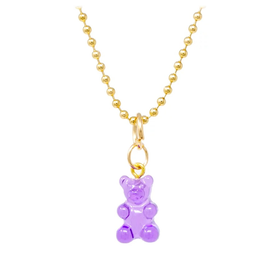 Purple Gummy Bear Necklace