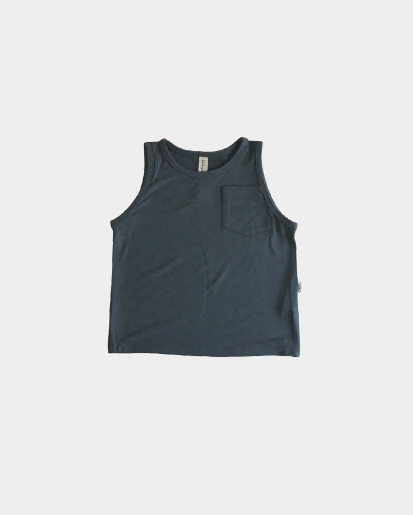 Dusty Blue Pocket Tee