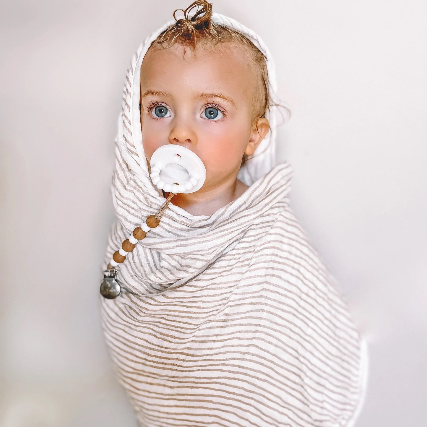 Striped Hooded Towel & Washcloth Set