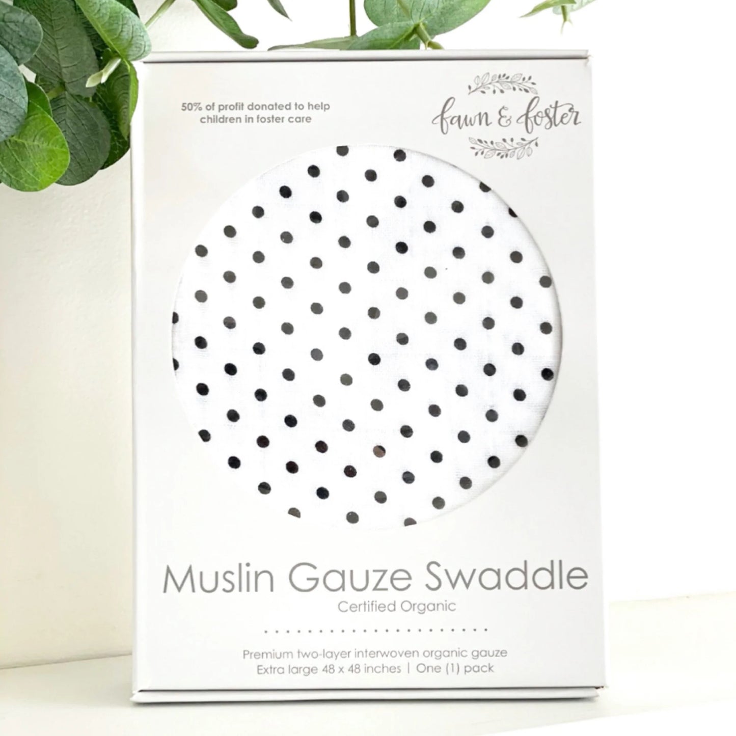 Polka Dot Muslin Gauze Organic Swaddle