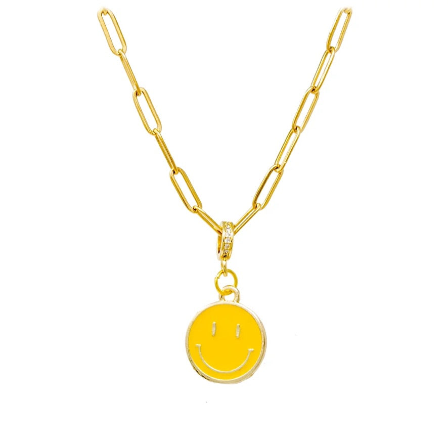 Yellow Happy Face Necklace