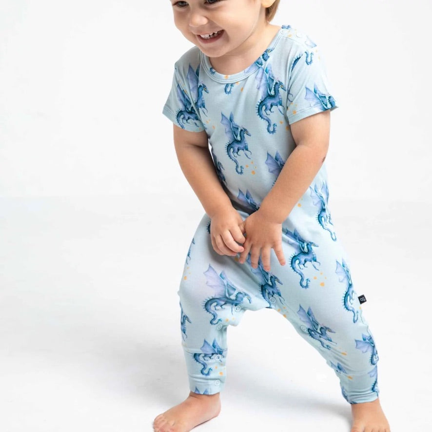 Blue Dragon Snap Romper
