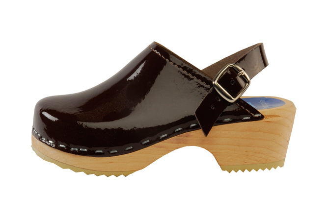 Patent Black Kids Clog