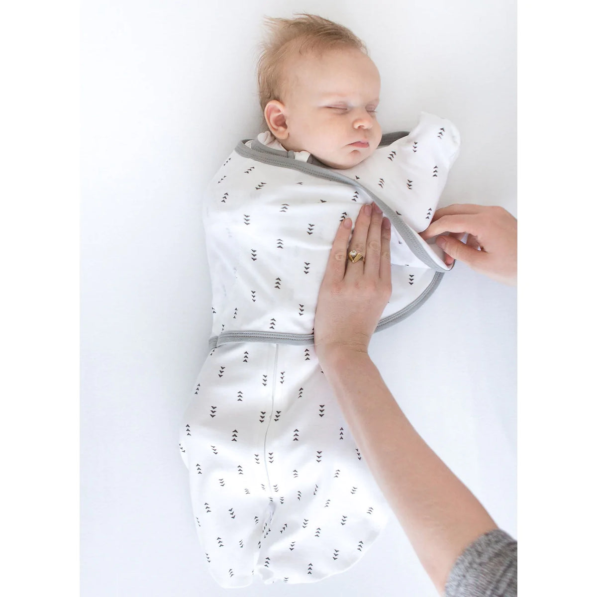 SwaddleDesigns Infant Cotton Baby Gown with Mitten Foldover
