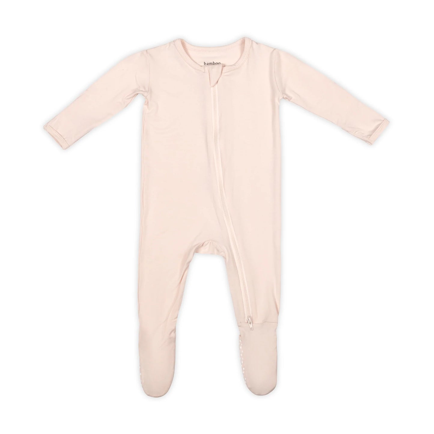 Peachy Pink Zip Bamboo Footie
