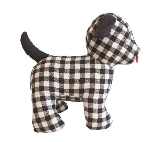 Musical Black Checkered Puppy Toy