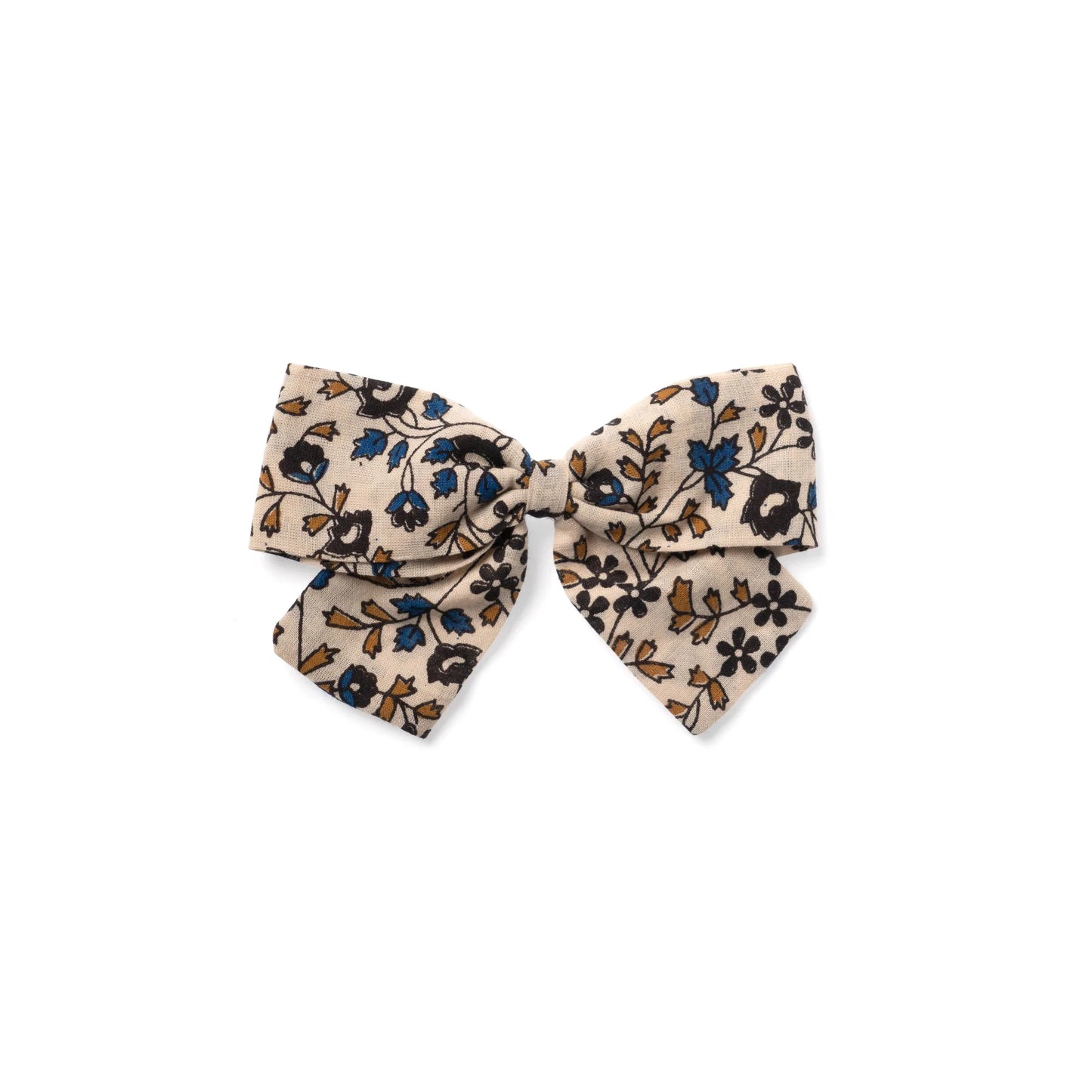 Blue Floral Big Bow Hair Clip