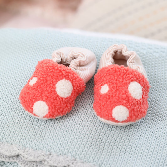 Mushroom Baby Terry Cotton Booties
