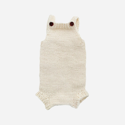Cream Hand-Knit Romper
