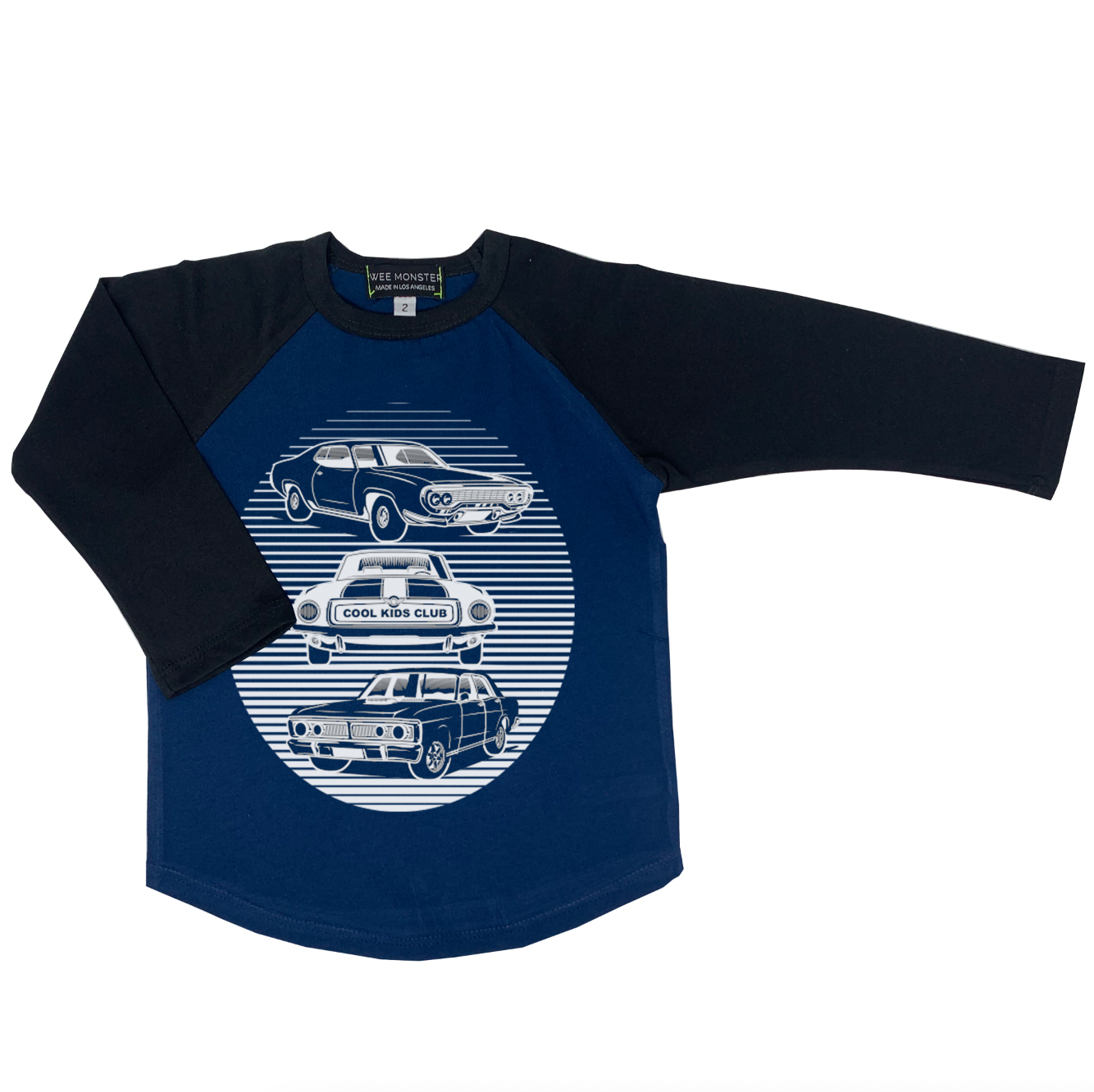 Blue Cars Baseball Tee
