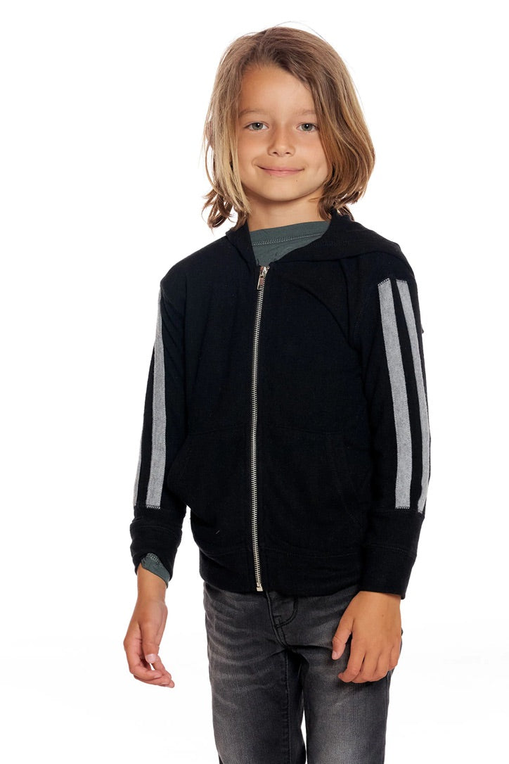 Black Zip Hacci Hoodie