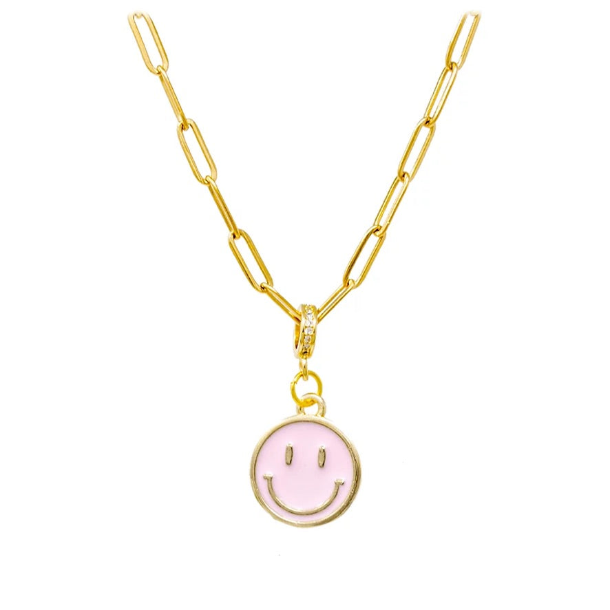 Baby Pink Happy Face Necklace