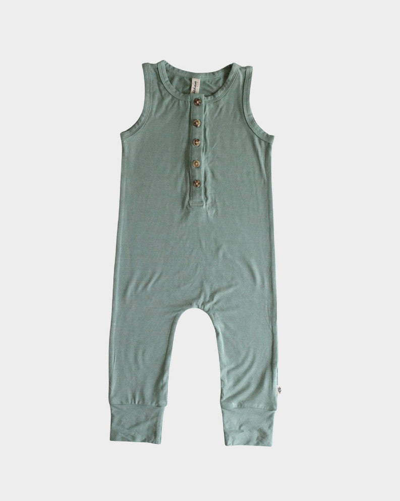 Seagreen Henley Tank Romper