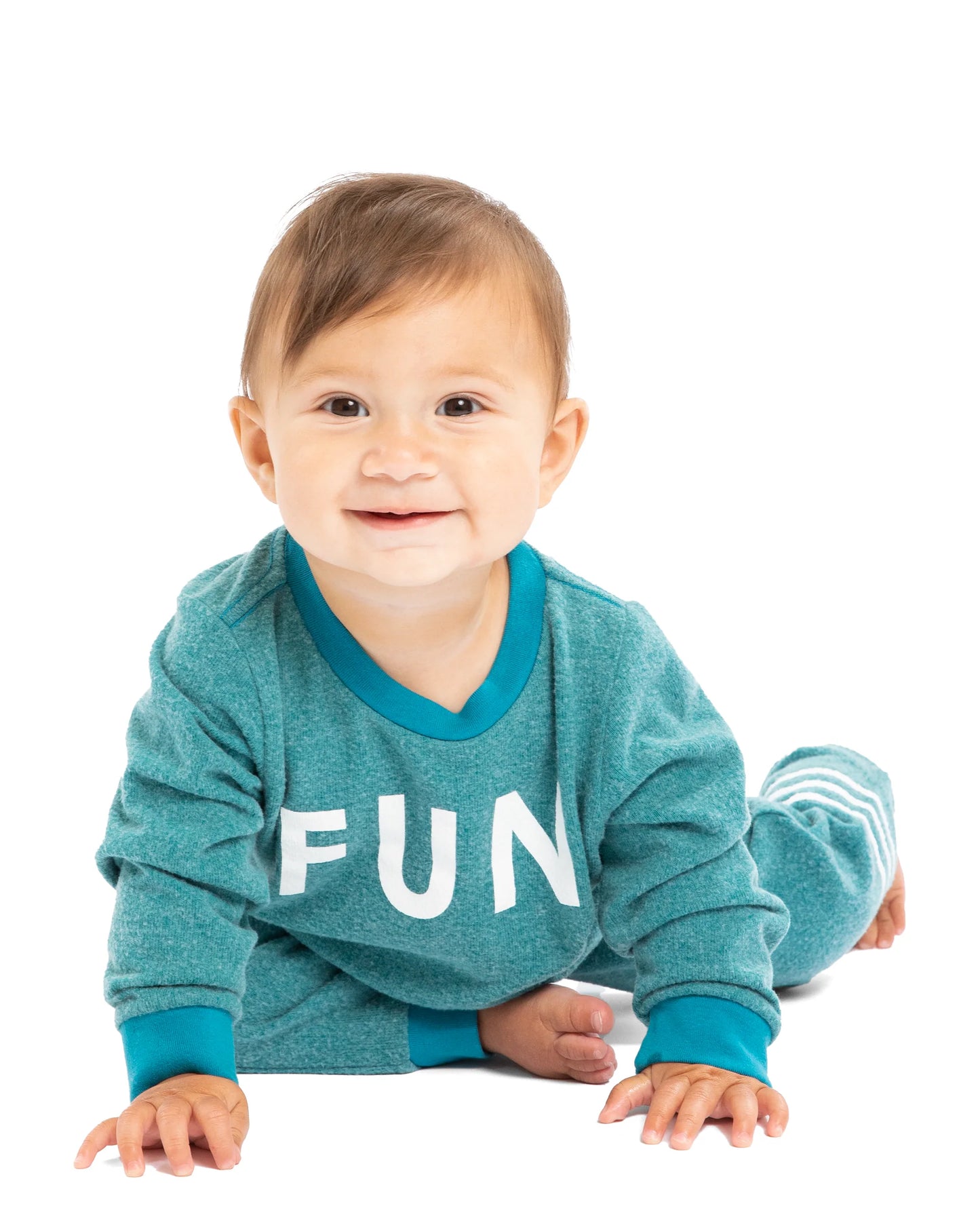 Teal "Fun" Hacci Pullover