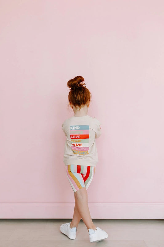 Bright Stripe Biker Shorts