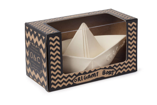 White Origami Boat Toy