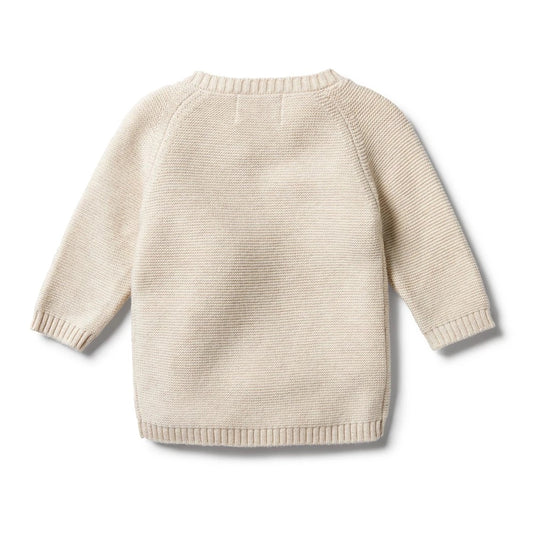 Oatmeal Melange Knitted Kimono Cardigan