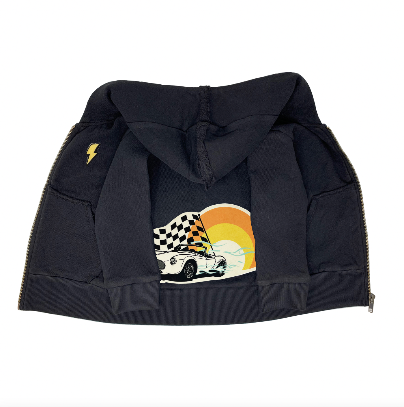 Black Race Car Zip Hoodie