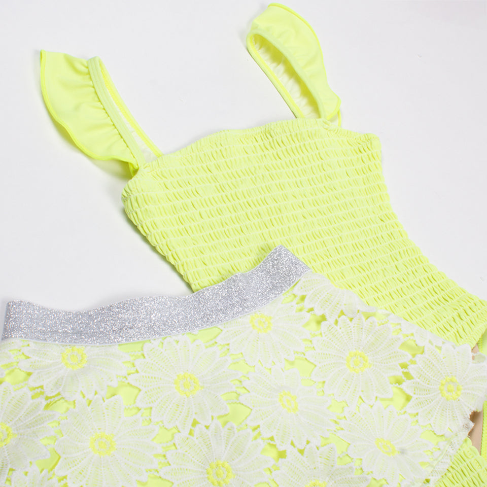 Daisy One Piece Ruffle Sleeve with Tutu Swimsuit