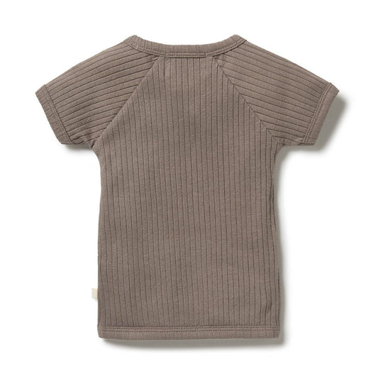 Brown Short Sleeve Kimono Top