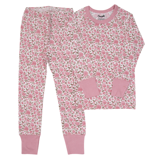 Pink Apple Floral Pajama Set