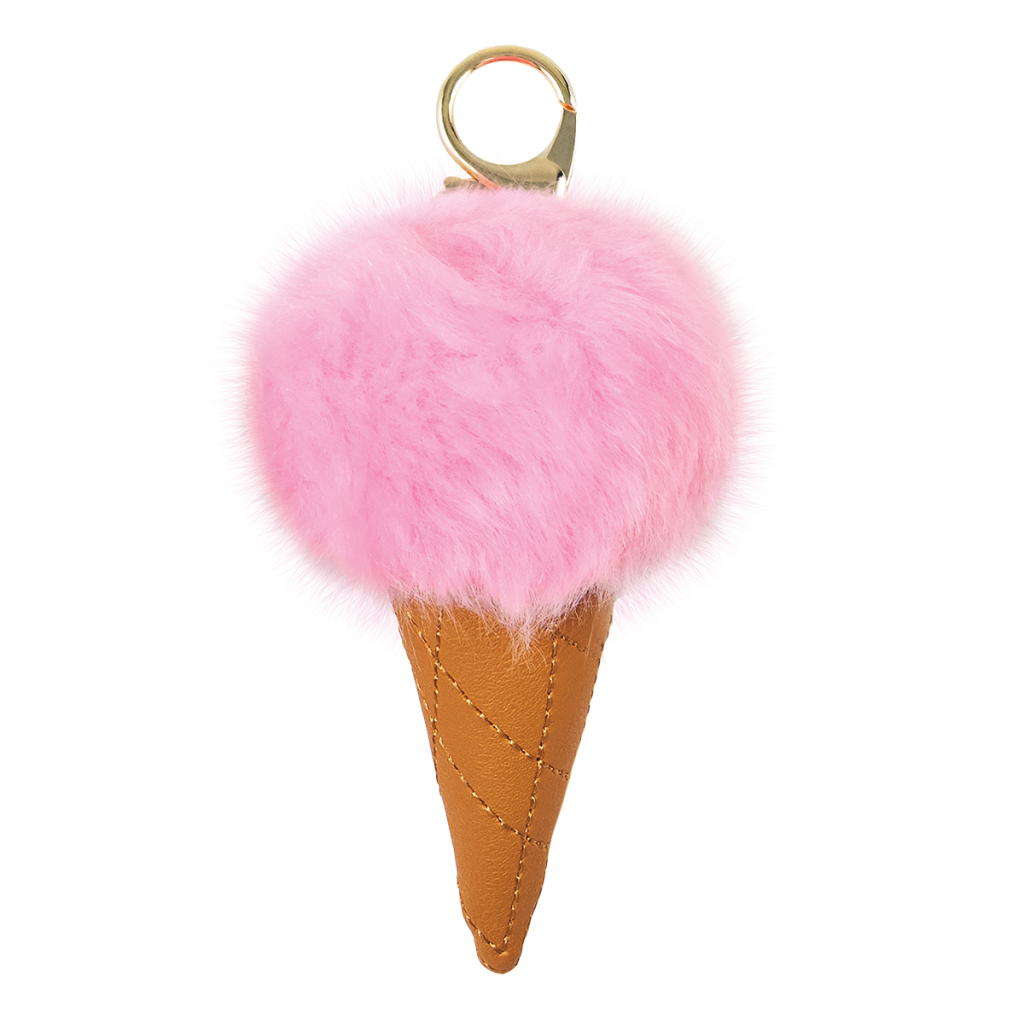 Furry Pom Ice Cream Bag Charm
