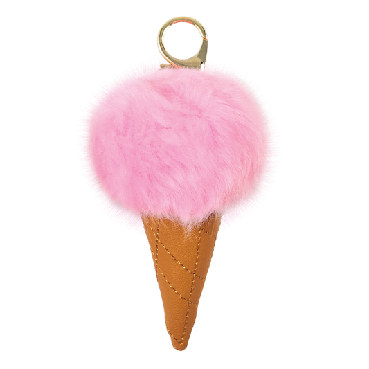 Furry Pom Ice Cream Bag Charm