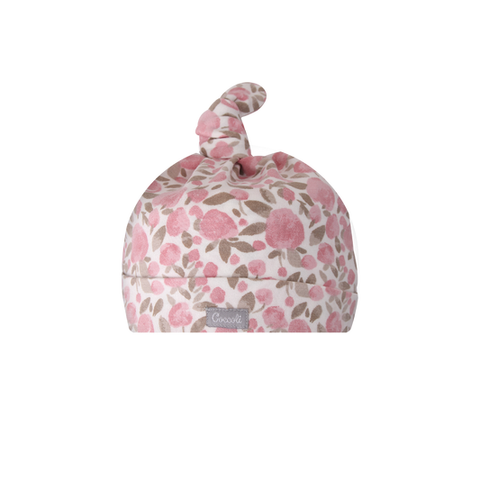 Pink Apple Floral Top Knot Hat