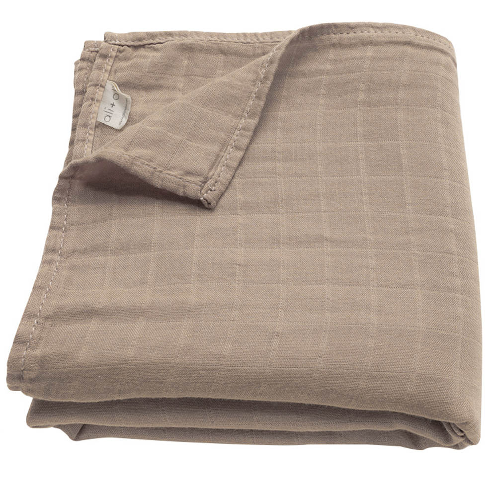 Taupe Muslin Swaddle Blanket
