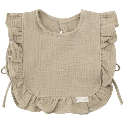 Cream Muslin Ruffle Bib