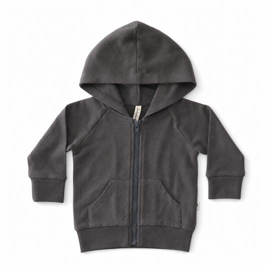 Gray Wash Zip Hoodie