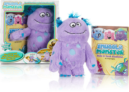 Snuggle Monster Hide & Seek Book and Plush Purple Set