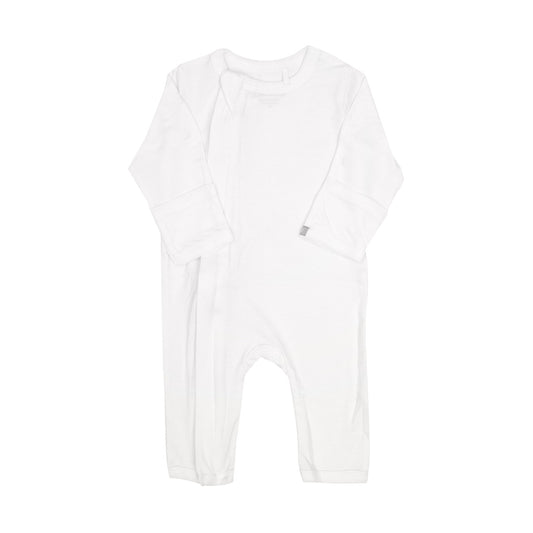 White Basic Zip Romper
