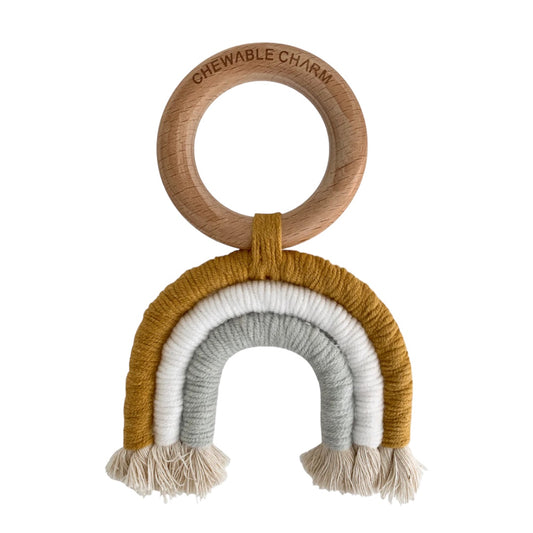 Marigold Macrame Rainbow Wooden Teether