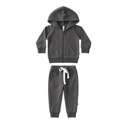 Gray Wash Zip Hoodie