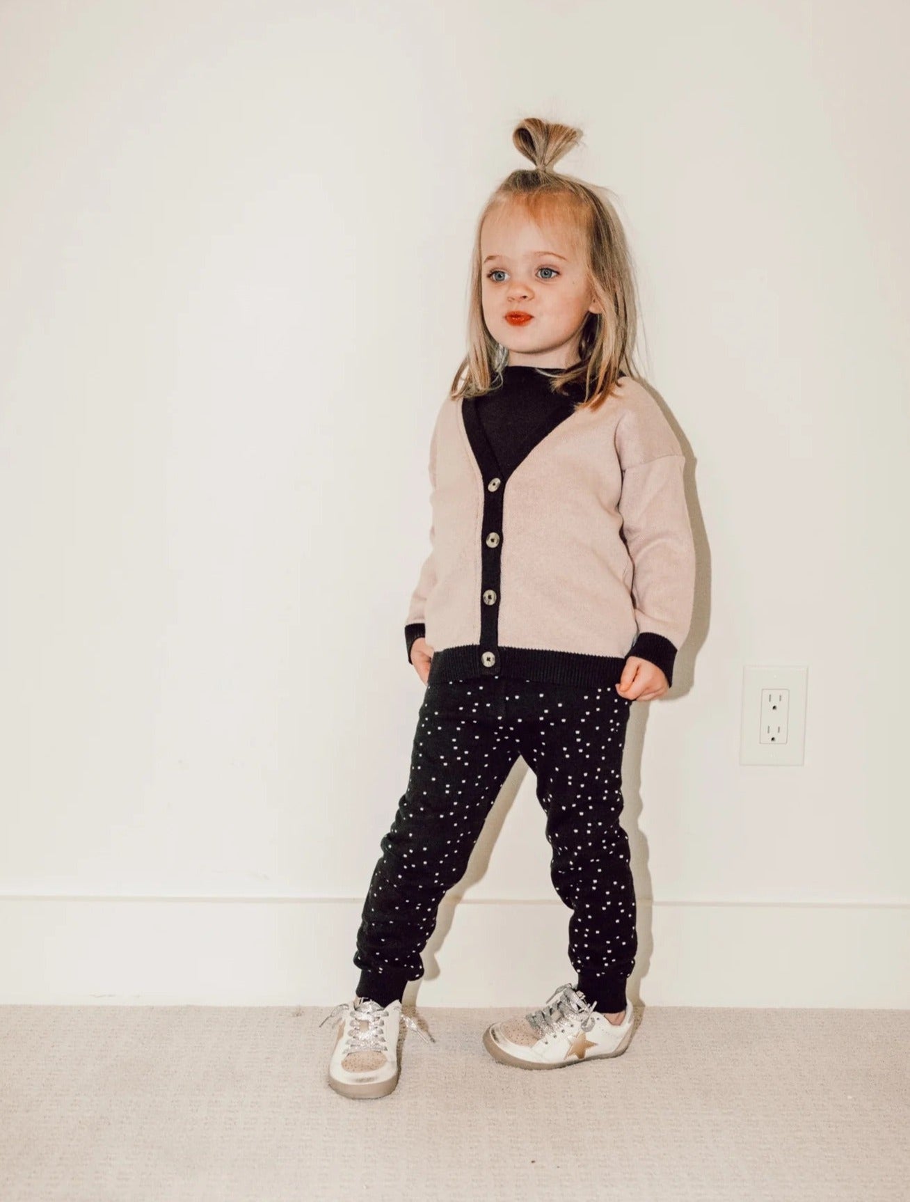 Knit Dottie Black Pants