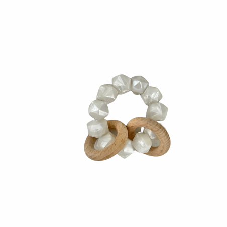 Pearl White Abby Rattle Toy