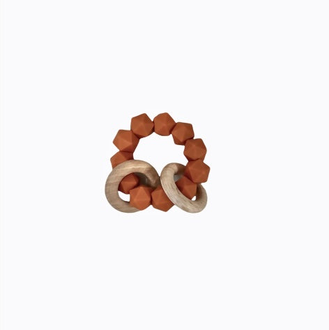 Burnt Orange Abby Rattle Toy