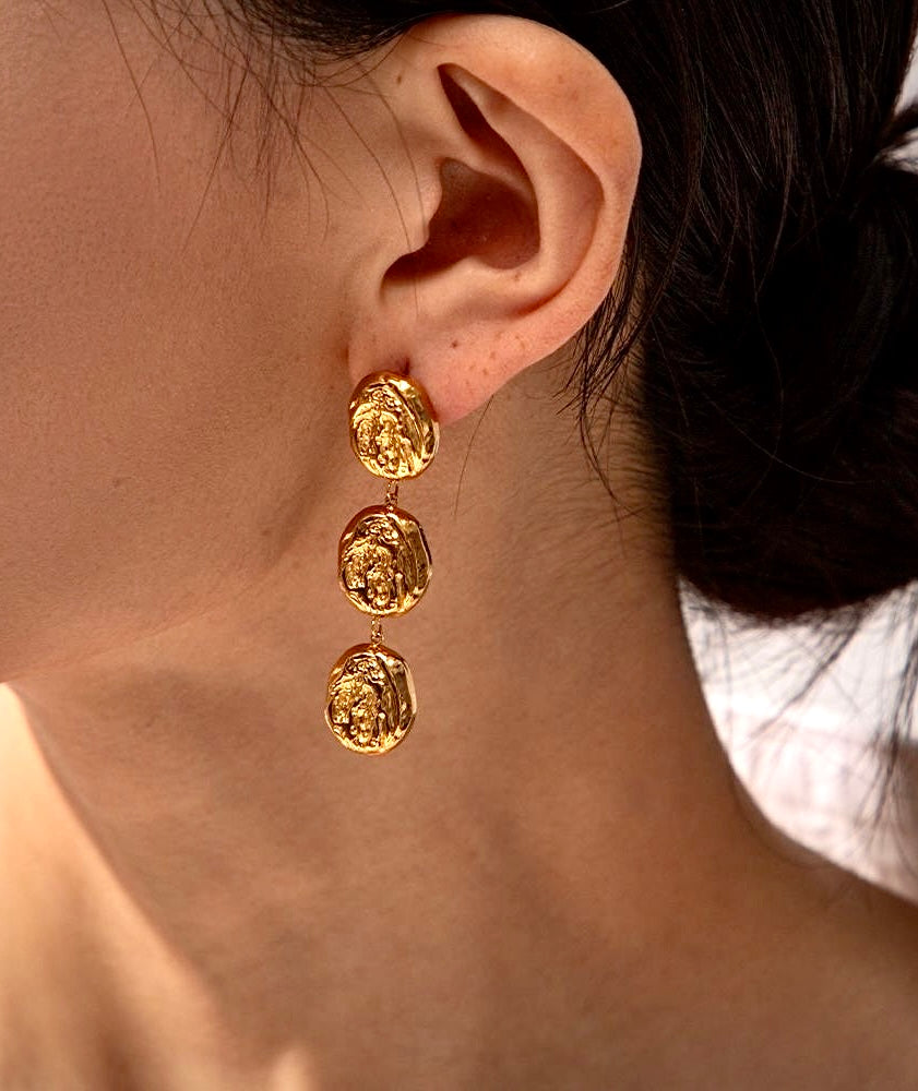 Hammered Gold Earrings