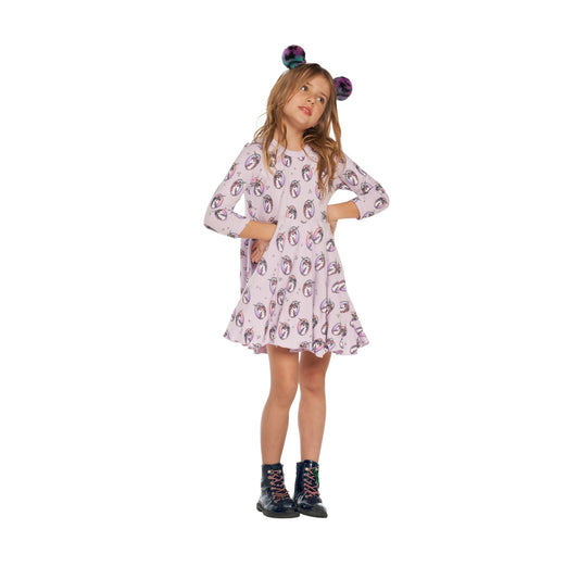 Lilac Unicorn Twirl Dress