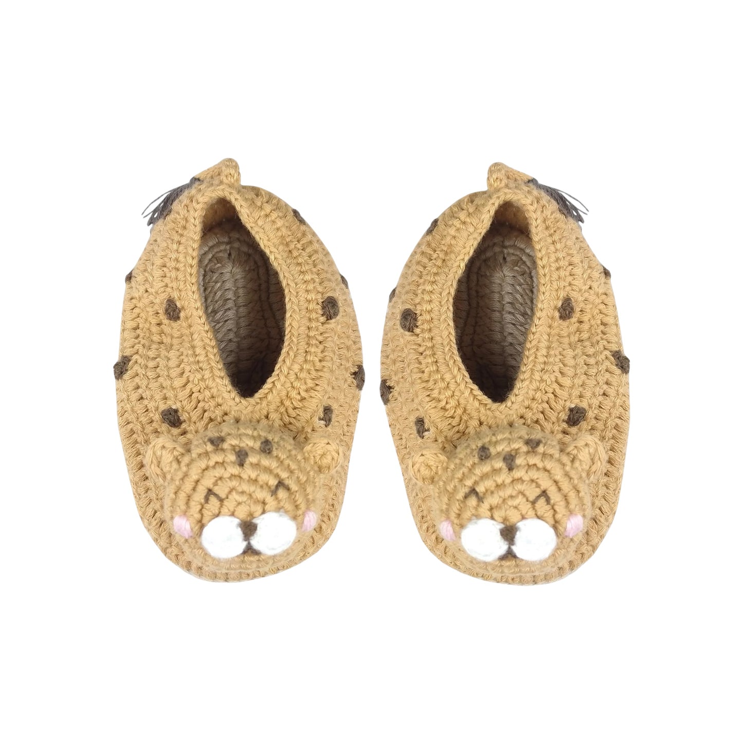 Cecile The Cheetah Hand-Crocheted Baby Booties
