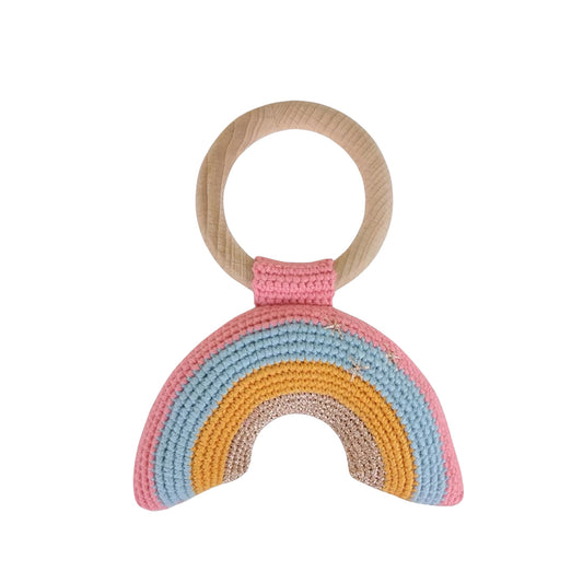 Crochet Rainbow Ring Rattle