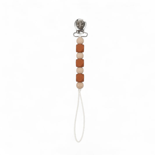 Burnt Orange Pacifier Clip