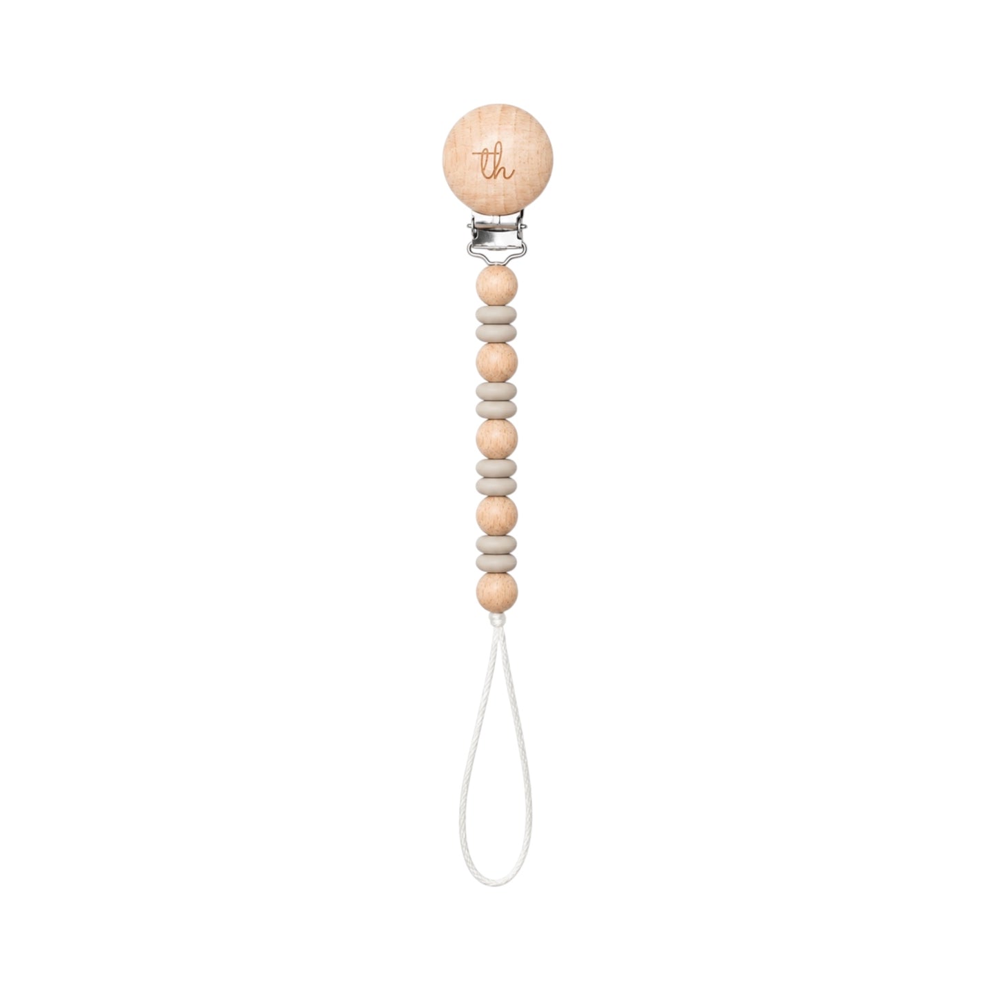 Taupe Ori Pacifier Clip