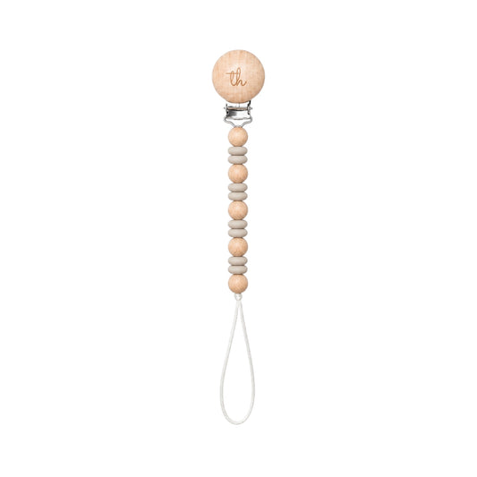 Taupe Ori Pacifier Clip