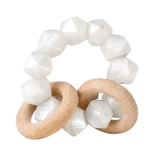 Pearl White Abby Rattle Toy