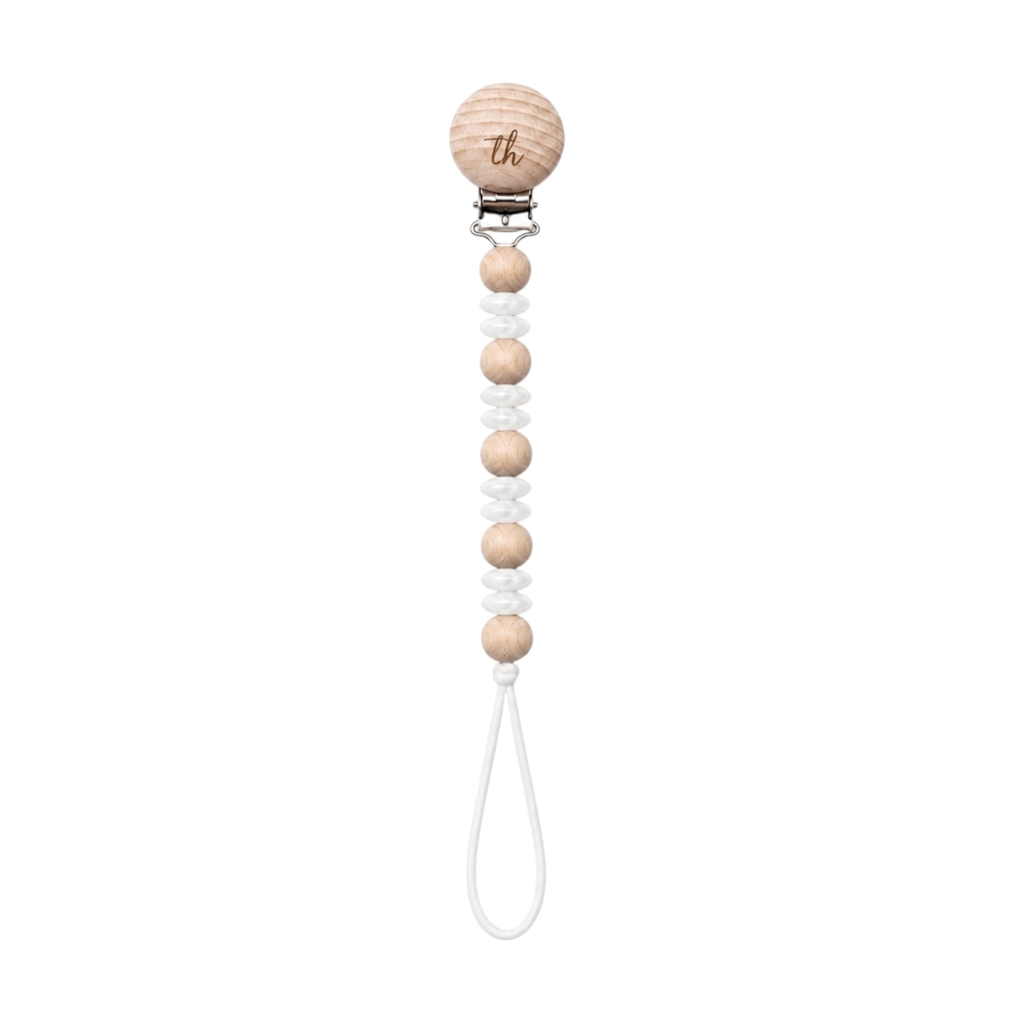 Pearl White Ori Pacifier Clip